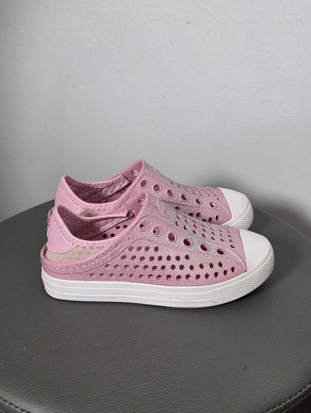 Skechers Pink Glitter Foam Slip On Water Shoes Kids Youth Lightweight Summer